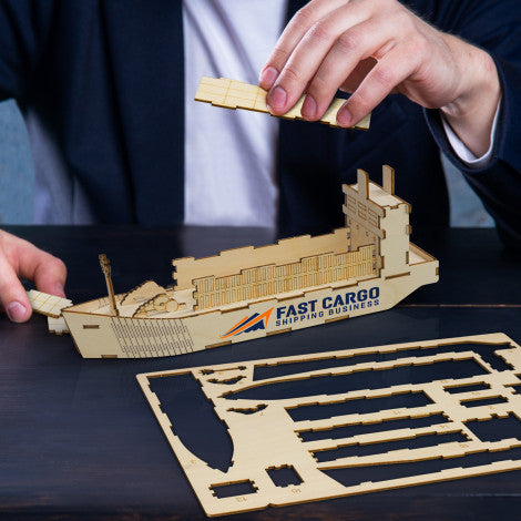 BRANDCRAFT Cargo Ship Wooden Model