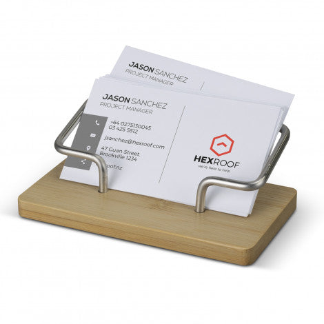 Bamboo Business Card Stand