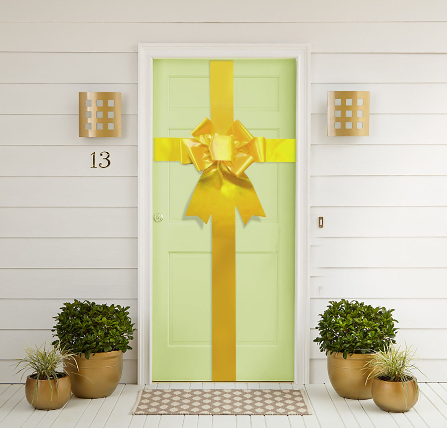 Satin Settlement Door Bow- Yellow